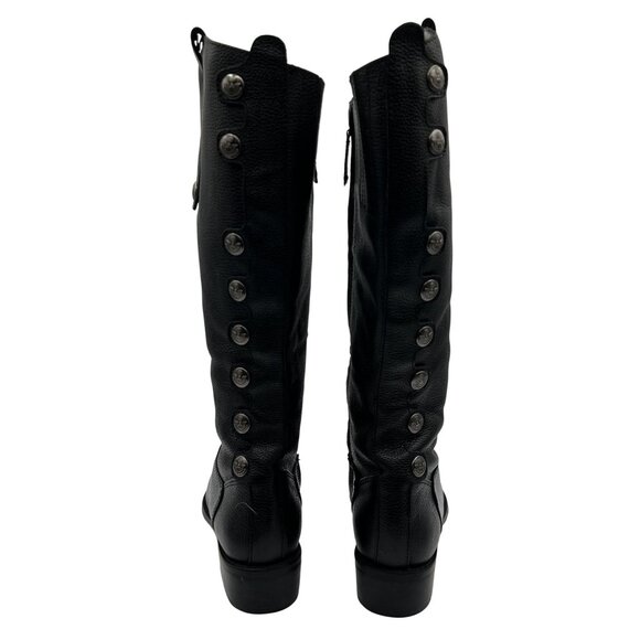 Matisse Womens 8  Sargent Black Leather Zip Riding Boots Button Brazil Made Goth - Picture 16 of 16